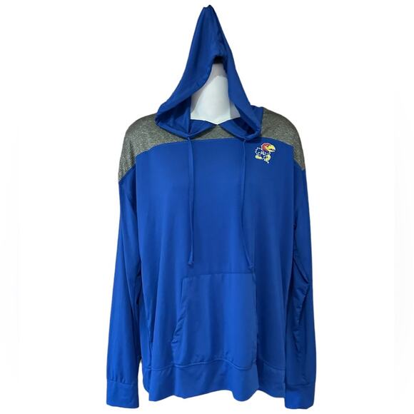 Kansas University Jayhawks Womens Medium Lightweight Polyester Blue Hoodie - Picture 1 of 4